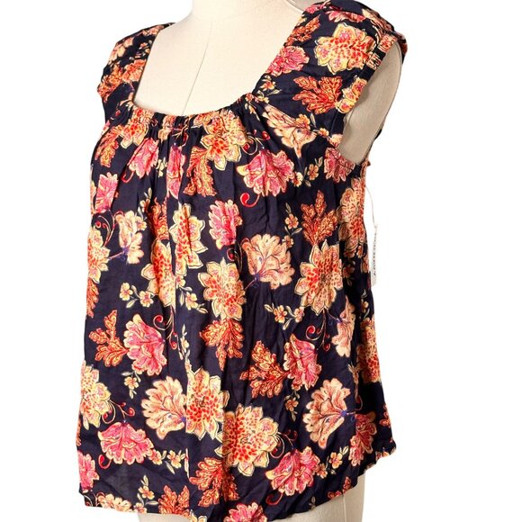NWT Old Navy Floral Tie Back Swing Top Womens S Boho Hippie Festival Cottage - Picture 12 of 14